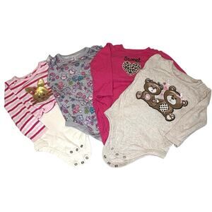Baby Girl 18M Long Sleeve Bodysuit Bundle - 4 pieces